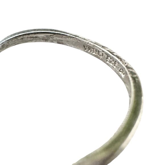 HEART Sterling Silver Puffy Pave Cute Dainty Clear CZ Ring Vintage 925 Size 7 - Picture 5 of 5